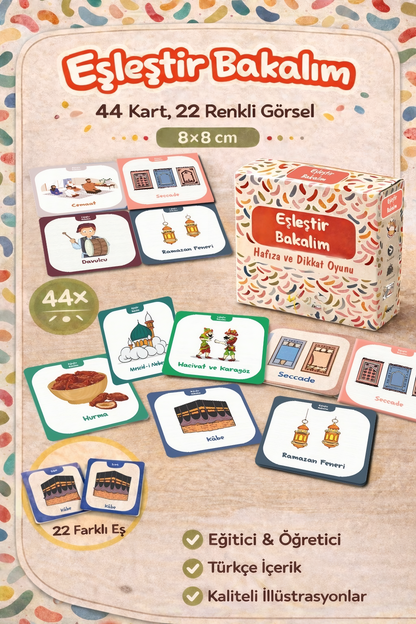 Eşleştir Bakalım™ – İslami Terimlerle Eğitici Kart Hafıza Oyunu